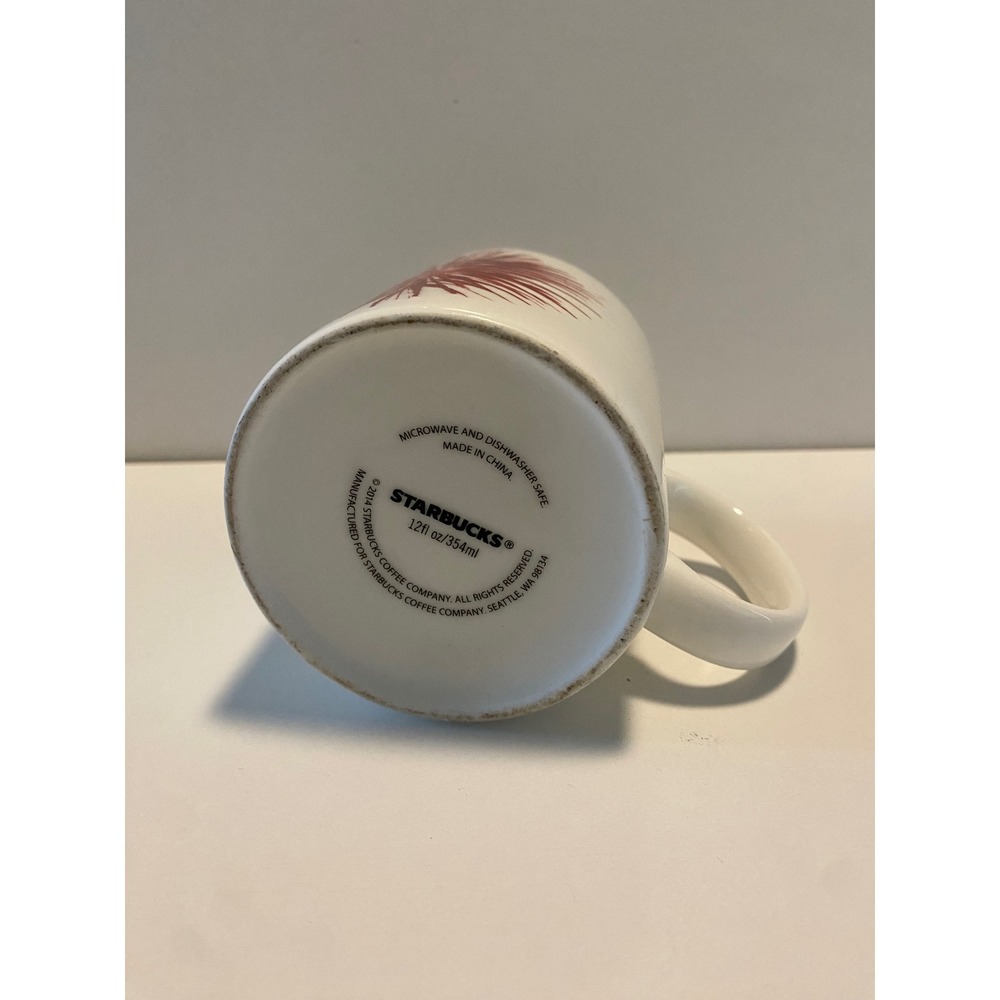 Starbucks‎ Coffee Mug White Red Burst Design 12 fl oz / 354 ml - Picture 5 of 5